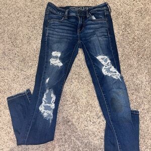 American Eagle Outfitters Women's Distressed Blue Jeans